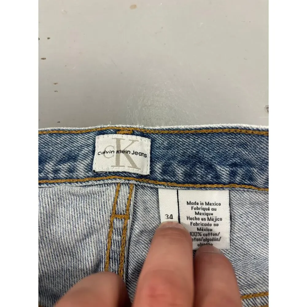Vintage Calvin Klein Jeans 90s Baggy Loose Fit Blue Denim‎ Men's 34x30